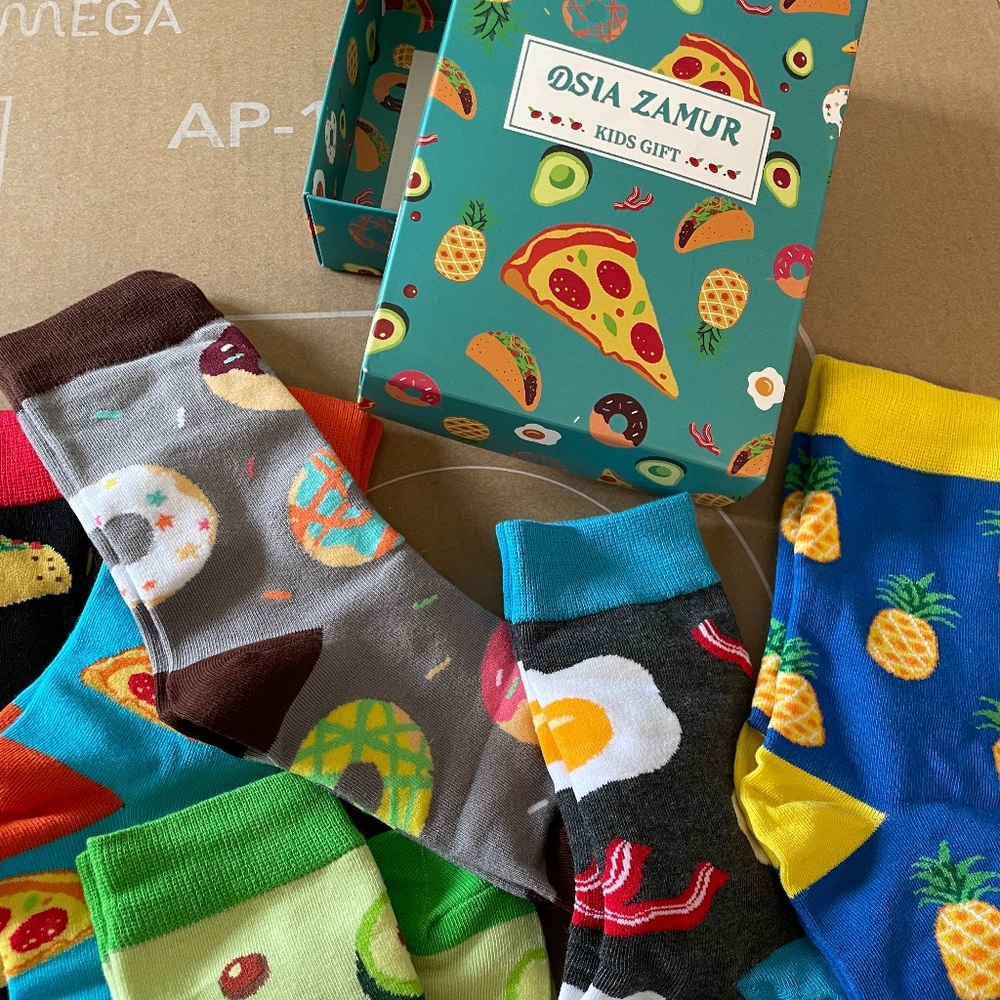 Gift Pack Kids foodie socks 7-10 years 6 Pairs! New in gift box